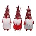 PartyTalk 3pcs Handmade Swedish Tomte Christmas Gnome, Scandinavian Santa Gnome Christmas Ornaments for Home Holiday Christmas Hanging Decorations Xmas Gifts