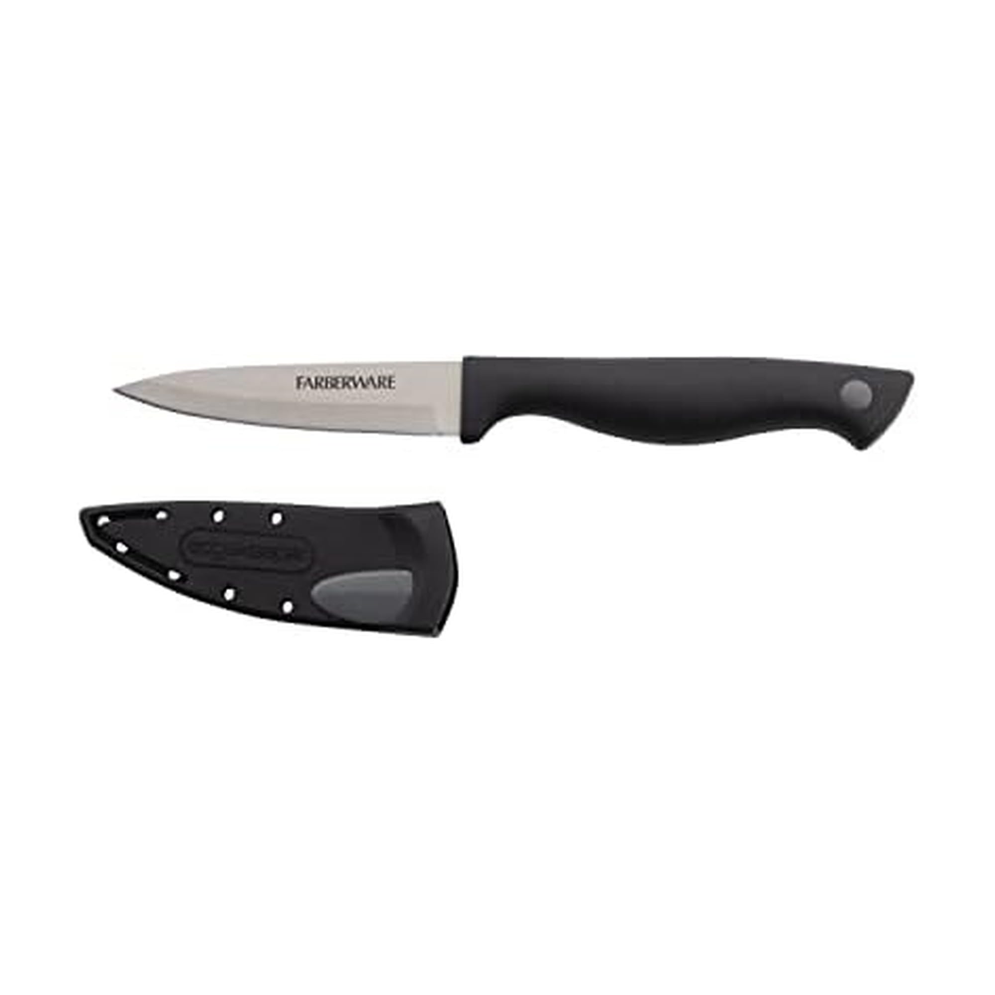 Photo 1 of Farberware Edgekeeper 3.5-Inch Paring Knife with Self-Sharpening Blade Cover, High Carbon-Stainless Steel Kitchen Knife with Ergonomic Handle, Razor-Sharp Knife, Black