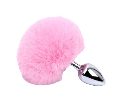Unique Bunny Tail Anal Plug,Anal Stopper Edelstahl Butt Plug,Metal Anal Butt Plug Buttplug Bondage Anal Plug Anal Dildo Buttplug Katzenschwanz Analplug für Frauen und Paare (Pink)