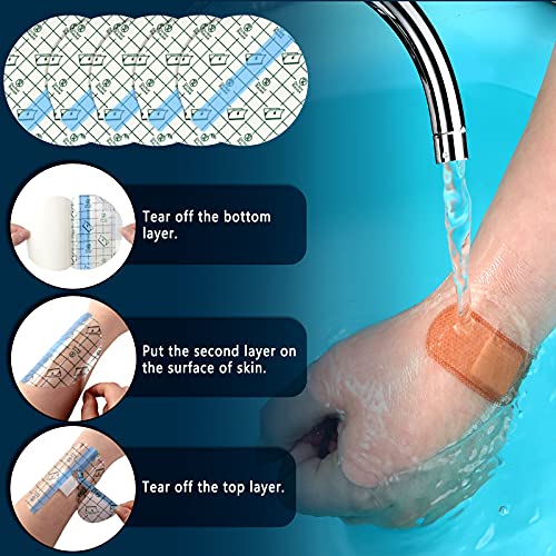 50 Pieces Transparent Stretch Adhesive Bandage Waterproof Clear