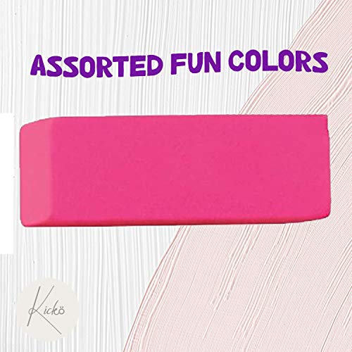 Kicko Neon Bevel Eraser 12 Pack Jumbo Classic Rectangular Shaped