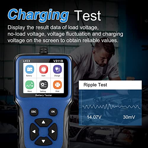 LNEX Car Battery Tester , 2.8'' LCD Color Screen, 1002000CCA Fast