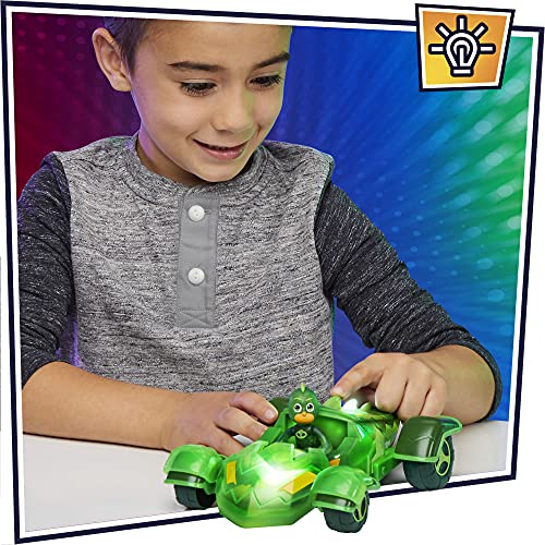 PJ Masks Toys Glow & Go GekkoMobile, Light Up Toy Cars, Includes Gekko