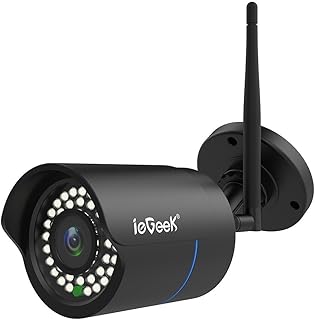 ieGeek 1080p wasserdichte Haussicherheitsüberwachung, IP-Außenkamera mit Nachtsicht, Bewegungsmelder mit Fernüberwachung, 128 g 2 MP, 3,6 mm Objektiv, schwarz
