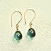 Periwinkle Slate Blue Glass Dangle Earrings 14kt Yellow Gold-filled