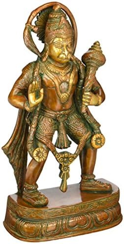 Anonymous Artist Hanuman Statue - 11 inches Brass Statue of Lord Hanuman a Hindu God by Lotus Sculpture Imported from India