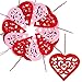 10 Set Valentine's Day Hanging Felt Heart Ornaments Red and Pink Heart Shaped Cutouts 2.4