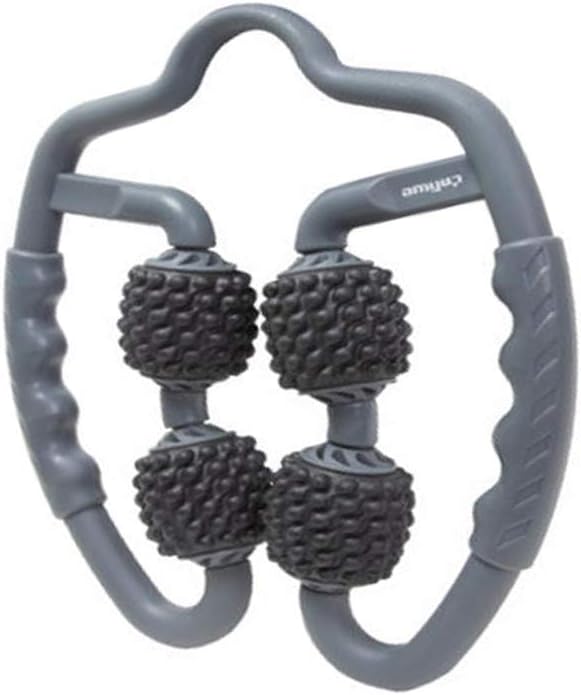 MOTZU Black Foam Shaft Muscle Relaxer Massage Roller,4-Point Fitness Ball,Hand Neck Massage Roller,Thin Leg Calf Muscles Fitness Yoga Equipment for Home,Shoulder Neck Soreness Tightness Relief