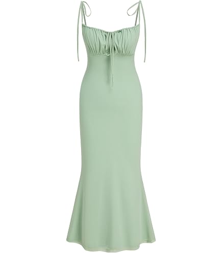 CIDER Womens Satin Ruched Maxi Dress: Baby Blue, M