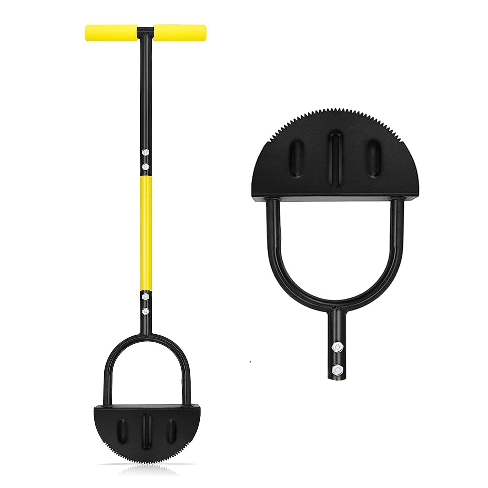Manual Lawn Edger Tool - 41.9 Inch Saw-Tooth Half Moon Grass Edger With T-Grip