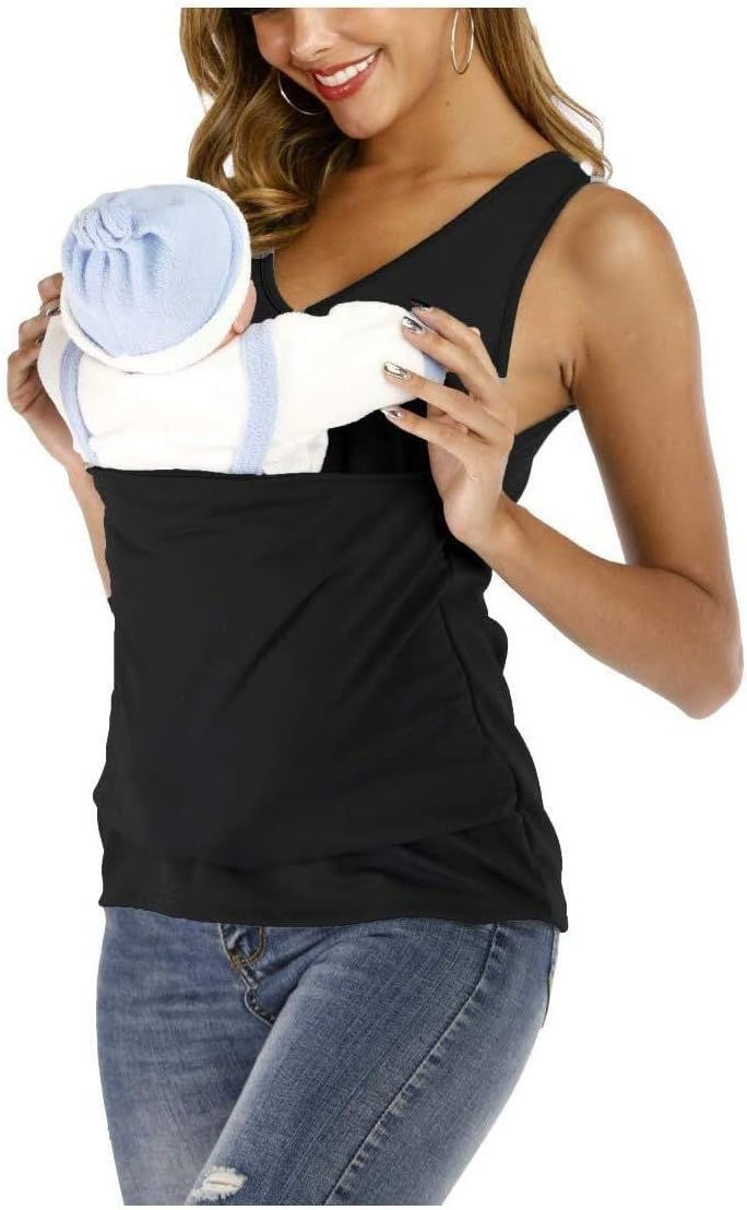 Hcxbb 19 Kangoeroe Care Shirts Korte Mouw Vrouwen Mouwloos Kangoeroe Mama Pocket Tops Verpleging Draag Moederschap Kleding Ademend Zacht T Shirt Amazon Nl