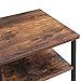 VASAGLE ALINRU End Table, Side Table, Nightstand with 3 Shelves, Bedside Table, Bedroom, Living Room, Simple Assembly, Mesh Shelf, Metal, Industrial Design, Rustic Brown ULET47BX