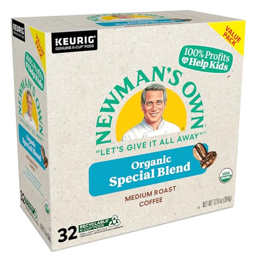 NEWMAN’S OWN ORGANICS NEWMAN’S SPECIAL BLEND, KEURIG SINGLE-SERVE K-CUP PODS, MEDIUM ROAST COFFEE, 32 COUNT