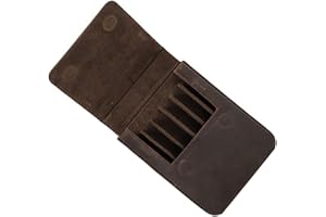 JOINPAYA Handmade Leather Pen Box with Magnetic Drawer for 6 Pens Coffee Color for Students and Writers