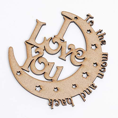 I Love You to the Moon and Back MDF Wooden Craft Blank, Available in 3 Sizes (4" / 10 cm)
