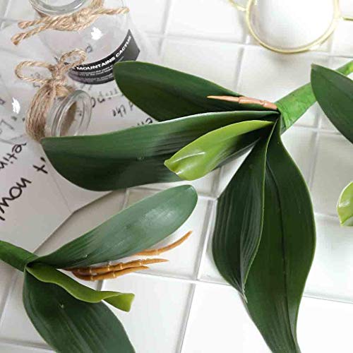 image for NEARTIME Decorations Artificial Orchid Phalaenopsis Leaves Potted Plan