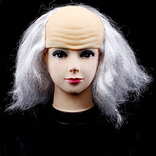 Halloween show supplies/Bald wig/Old woman wig/Old wig/Party supplies-White