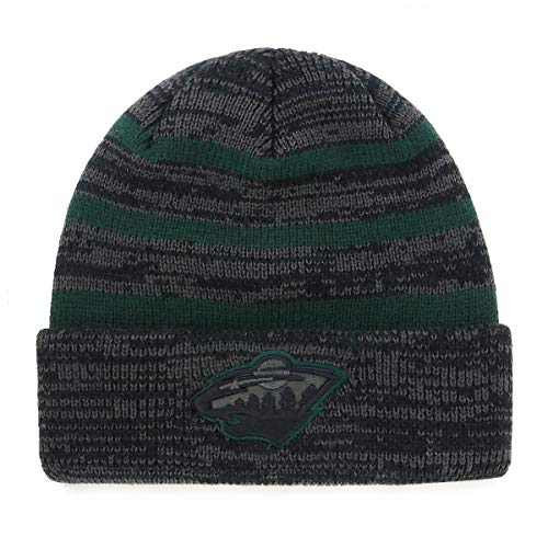 image for OTS NHL Minnesota Wild Male Line Cuff Knit Cap, Black, One Size, Adult