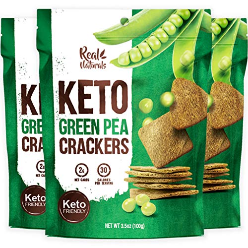 Keto bread Crackers - low carb snacks for keto diet by Real Naturals - no sugar added, vegan, gluten free, paleo, atkins | low calorie keto food & diabetic friendly | almond nut free (3 pack)