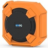 Amuoc Bluetooth Speakers, Portable IP65 Waterproof Outdoor/Shower Bluetooth Speaker Rugged Hi-Def Bass Sound with 10Hr Playtime Orange