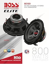 BOSS Audio Elite BE10D - Subwoofer, bobina de voz doble, 800 W máx.