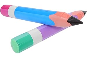VILLCASE Lot de 2 crayons géants gonflables en PVC et violet pour décorations d'anniversaire et