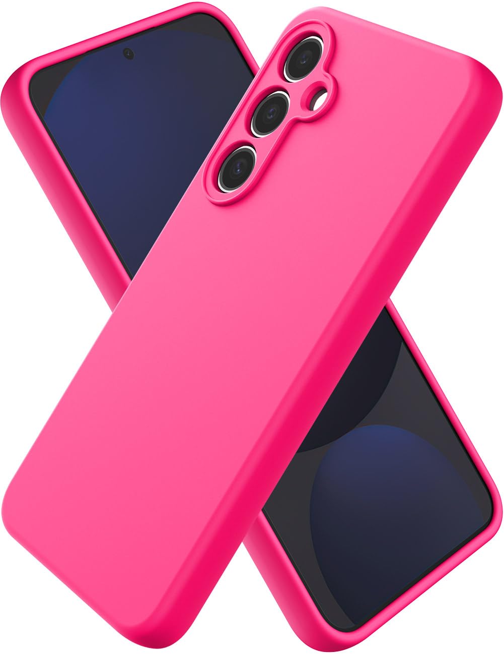 CUZMIGO for Samsung Galaxy S24 FE Silicone Case, Slim Fit Premium Liquid Silicone Shockproof Phone Cover, Upgraded Camera Protection and Microfiber Lining 6.7 inch, Hot Pink