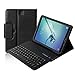 Xboun Galaxy Tab S2 Keyboard Case, Sumsung Galaxy Tab A 9.7 Slim Stand PU Leather Case Cover with Detachable Wireless Keyboard for Galaxy Tab S2/A 9.7 Android Tablet（Black）