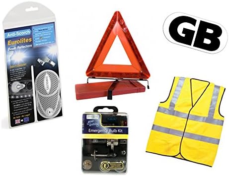 Eurolites Headlight Beam Adaptors / Reflectors / Benders Plus European Travel Essentials Pack (EU16)
