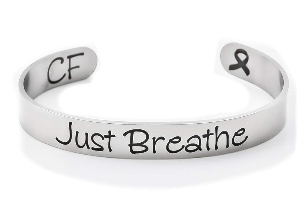 Just Breathe bracelet Cystic fibrosis awareness Handmade