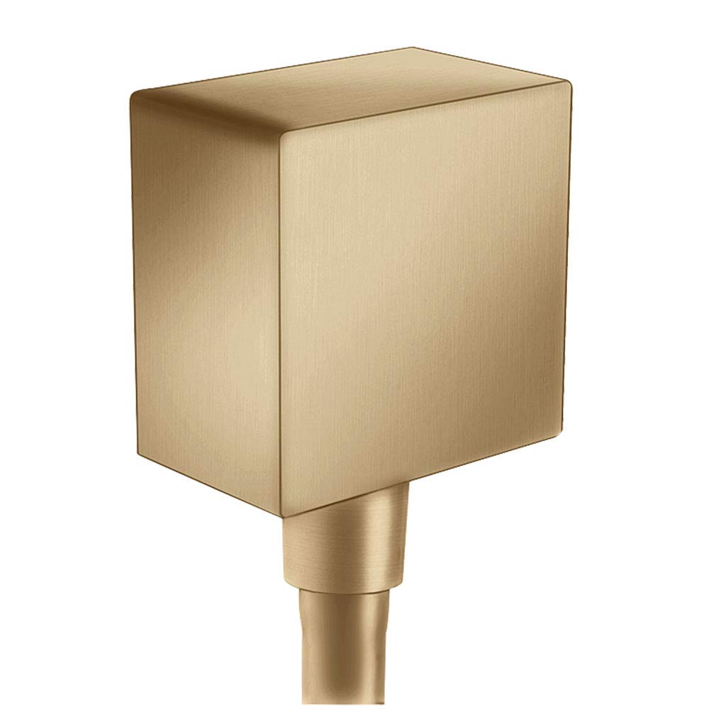 Hansgrohe Fixfit Wall Outlet Square With Non-Return Valve, Brushed Bronze, 26455140