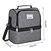 Mayetori lunch box, insulated bag for women boys and girls, men's large refrigerated tote bags, double cooler (gray)