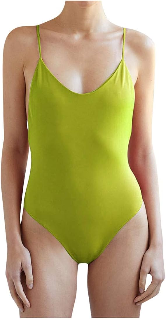 Amazon Tonsee ワンピース女性ファッションセクシーなスリング無地ストラップノースリーブ水着バックレスビーチ水着 並行輸入品 ワンピース 通販