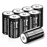 BONAI 8 Pack 10,000mAh D Rechargeable Batteries 1.2V Ni-MH High Capacity High Rate D Size Battery