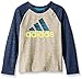 adidas Little Boys' Core Graphic Long Sleeve Tee, Dark Indigo Heather, 6