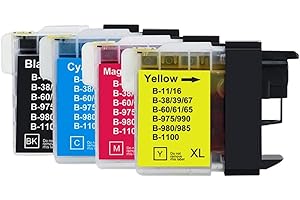 6X Ink Cartridge Compatible with LC60 LC61 LC65 LC67 LC975 LC980 LC990 LC1100 LC11 LC16 LC38 LC39 LC985