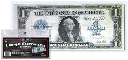 Currency Sleeves - Large Bill, 300 Sleeve Pack