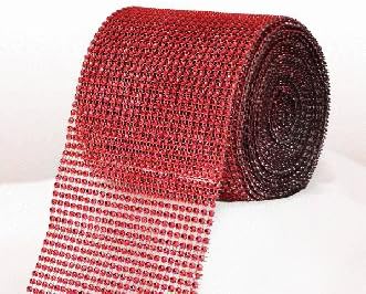 Diamond MESH 15 Colours 24 Lines 10 Yards Cake Design Pearl MESH 05 Yards (Red)