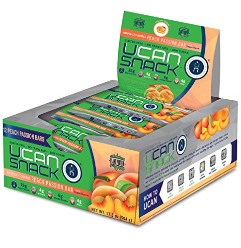 Generation UCAN Snack Bar Box, Peach Passion, With UCAN SuperStarch ®, Low Sugar, Gluten-Free, Plant Protein, No Trans Fats, Naturally Sweetened, 1.5 Ounces, 12 Count