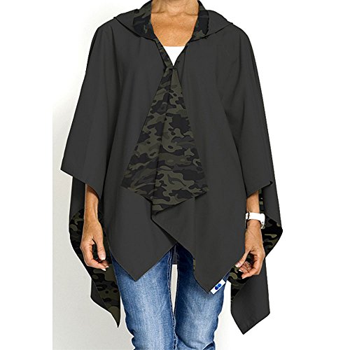 RainrapsRain Poncho Jacket Waterproof Rain Cape | One-Size Reversible Rainproof Lightweight & Fast-Drying | Hooded Wrap