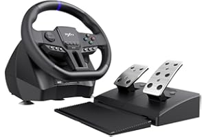 PXN PC Racing Wheel - V900 GEN2 Gaming Steering Wheel, 270/900 Degrees, Vibration Feedback, Hall Pedal, Shift Paddles, Tools App - Gaming Steering Wheel for PC, PS4, Xbox, Switch