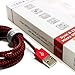 Tera Grand - USB 2.0 A to Micro USB Braided Cable, 6' Red & Black - Micro USB/Micro B Charge and Sync Cord for Android Samsung Nokia Nexus Phones and More Not for iPhone & iPad