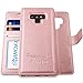 AMOVO Case for Galaxy Note 9 [2 in 1] Samsung Galaxy Note 9 Wallet Case [Detachable] [Wrist Strap] [Card Slot] [Kickstand] Note 9 Flip Case with Gift Box Package (Note 9, Rosegold)