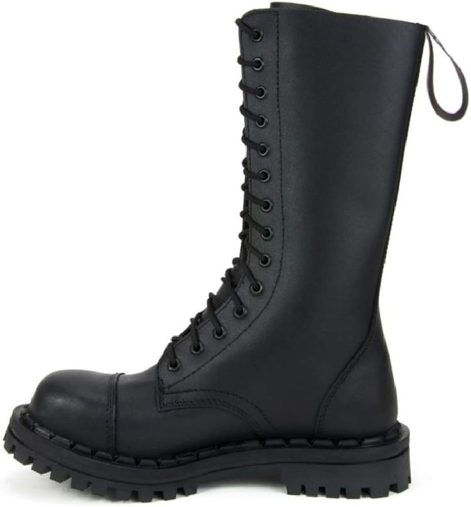 Scarpe da uomo Altercore Anfibi Stivali Militari Nero Pelle Unisex Donna  Uomo 14 Buchi Army Punk Punta di Ferro Ranger urban-earth.co.uk