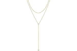 M MOOHAM Gold Lariat Necklace for Women - Dainty 14K Gold Plated Y-Shaped Long Drop Necklace Pearl Cross Clover Butterfly Cubic Zirconia Charm Layered Necklaces for Women Simple Jewelry Gifts