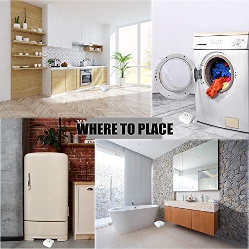 Water Alarm & Sensor 2 Pack, eOUTIL 95 DB Water Leak Detector - Wireless Leak Alert and Flooding Alarm for Home Security, Kitchen, Bathroom, Basement and More