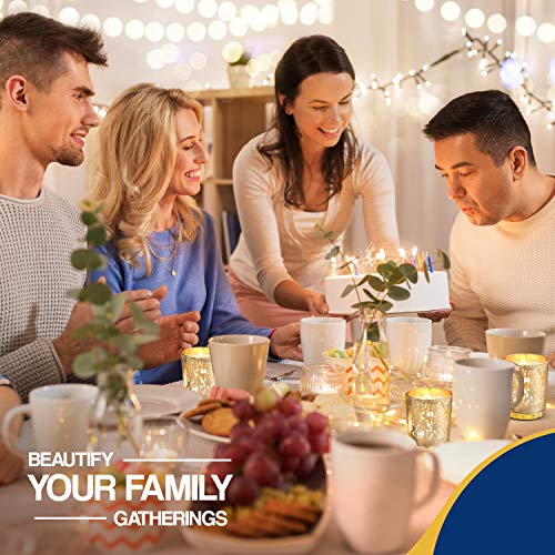 RFAQK Gold Votive Candle Holder with Metallic Plate and Candle Snuffer