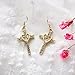 SENFAI Fashion Heart with Crystal Cross Personality Drop Earrings Charm Women Girls (Gold)