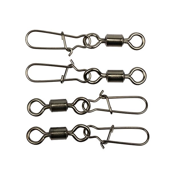 YOGAYET-Fishing-Ball-Bearing-Barrel-Swivel-with-Duo-lock-Snap-Solid-Rings-Fishing-Stainless-Steel-Rolling-Swivel-200pcslot