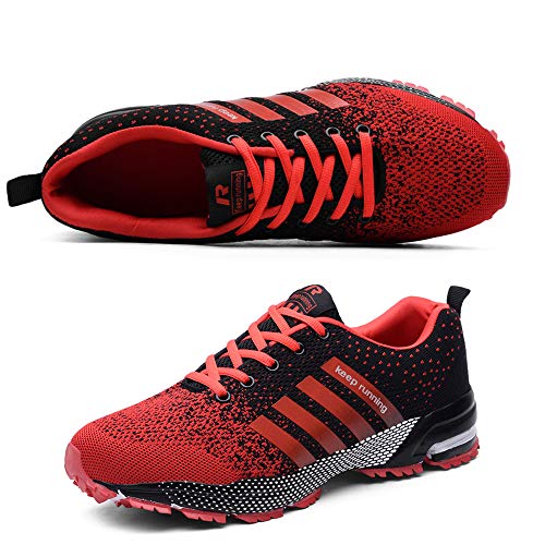 Moligin Running Shoes Men Women Athletic Fitness Tennis Sport Shoes Outdoor Lightweight Sneakers Red